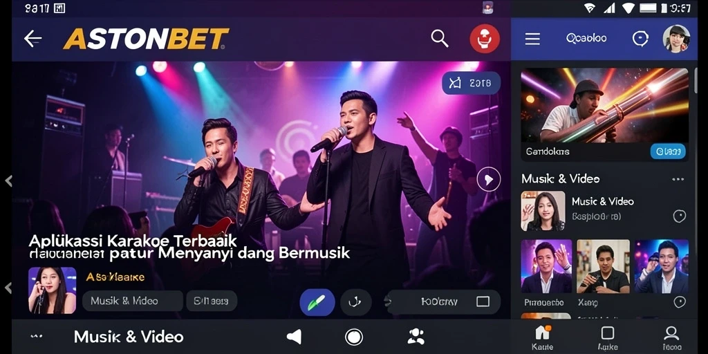 Tampilan antarmuka aplikasi Karaoke ASTONBET yang menarik dan mudah digunakan.