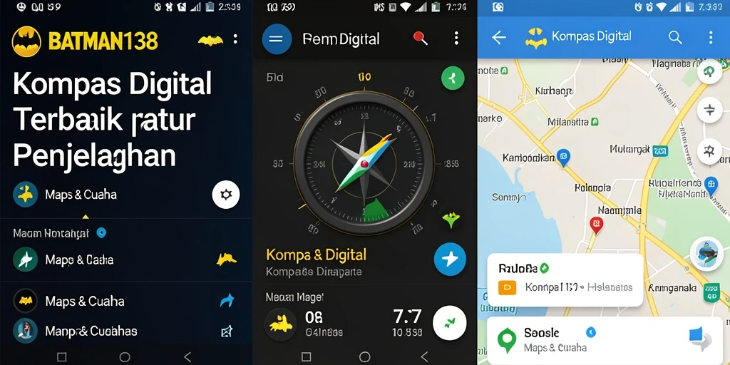 Antarmuka pengguna BATMAN138 dengan fungsi kompas digital yang intuitif.