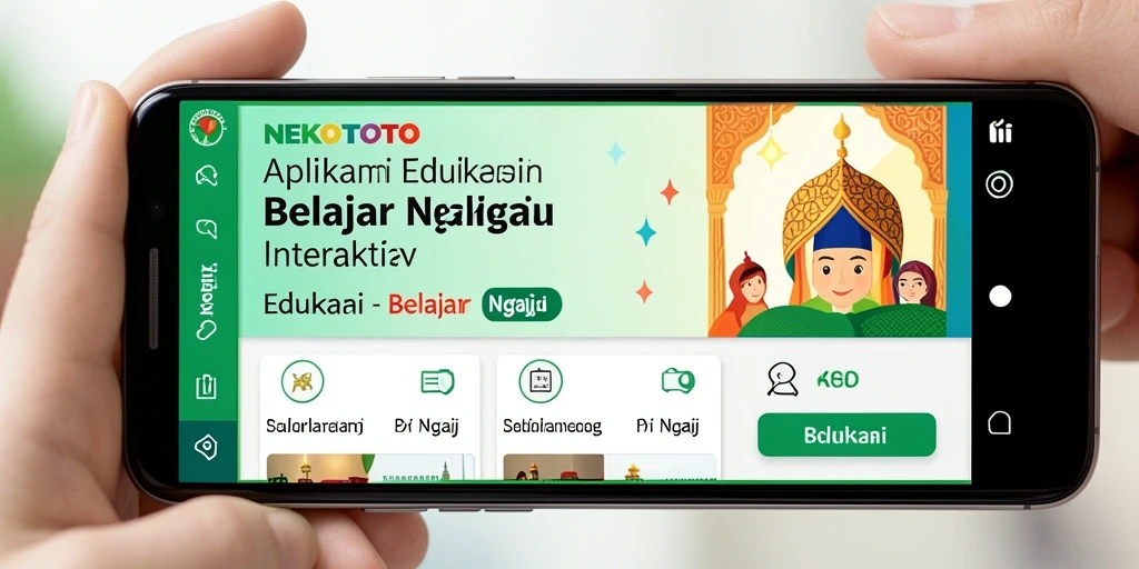 Tampilan antarmuka NEKOTOTO yang user-friendly untuk Belajar Ngaji.