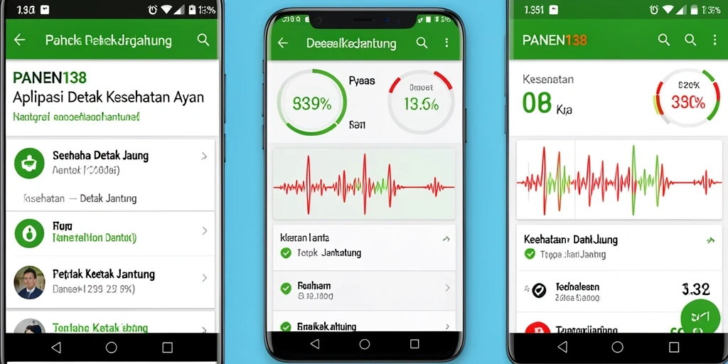 Tampilan antarmuka aplikasi Detak Jantung PANEN138 yang informatif.