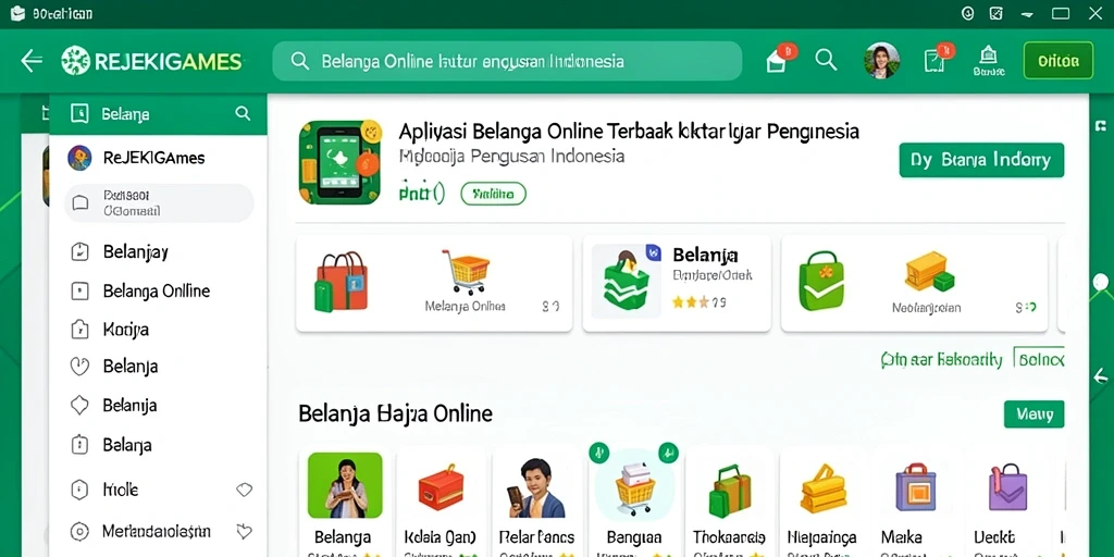 Antarmuka aplikasi REJEKIGAMES untuk Belanja Online yang intuitif.