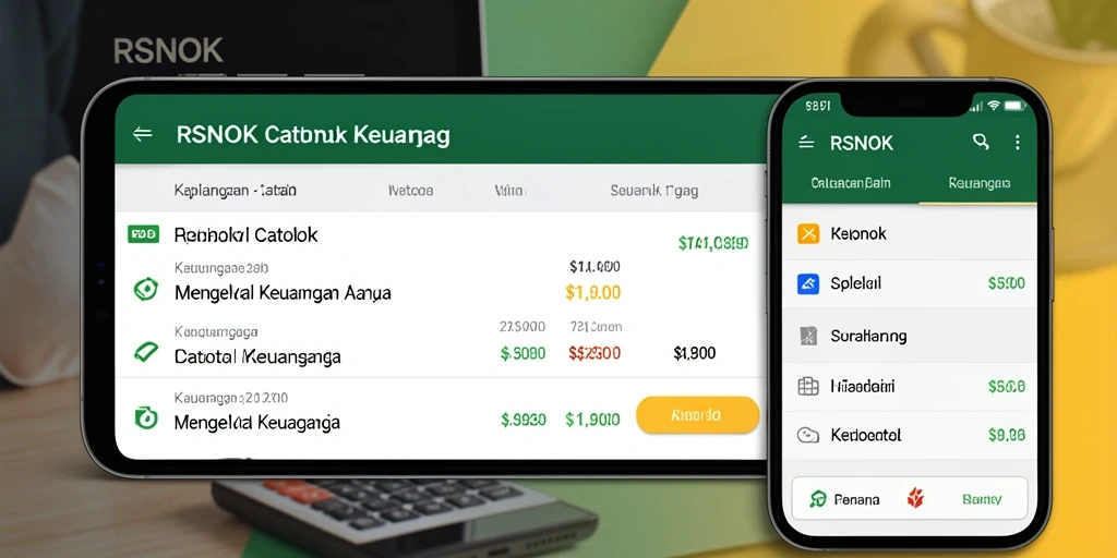Antarmuka pengguna RSNOK yang sederhana dan fungsional untuk Catatan Keuangan.