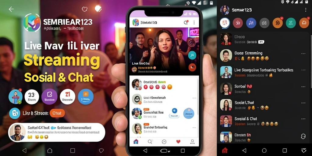 Antarmuka SEMAR123 menampilkan fungsi Live Streaming yang menarik dan interaktif.