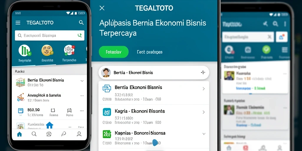 Tampilan antarmuka aplikasi TEGALTOTO untuk berita ekonomi.