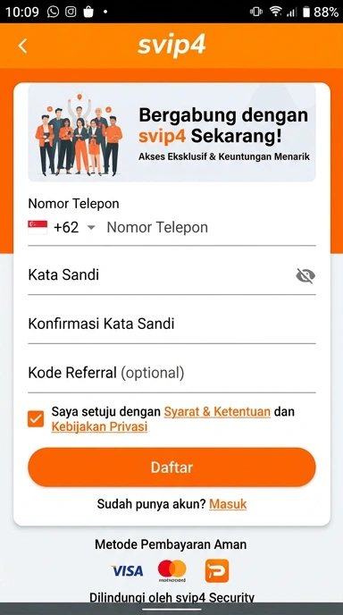 Cara Registrasi Akun Baru svip4 untuk Pengguna Android